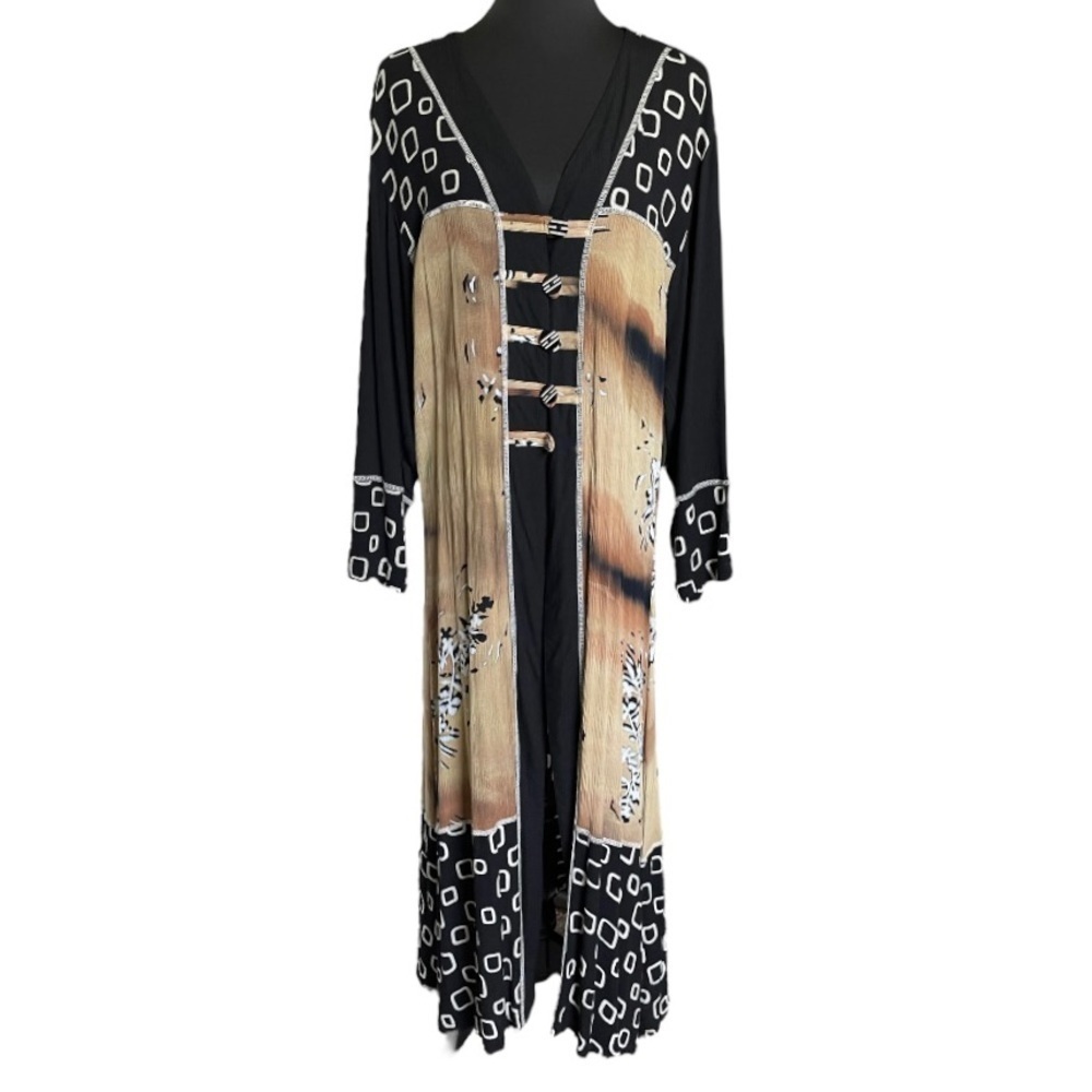 Globetrotter Batik Indonesian Kimono Maxi Dress | Boho | Cover Up | Size Small